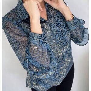 NEW ETHYL retro sheer elegance blouse in sight